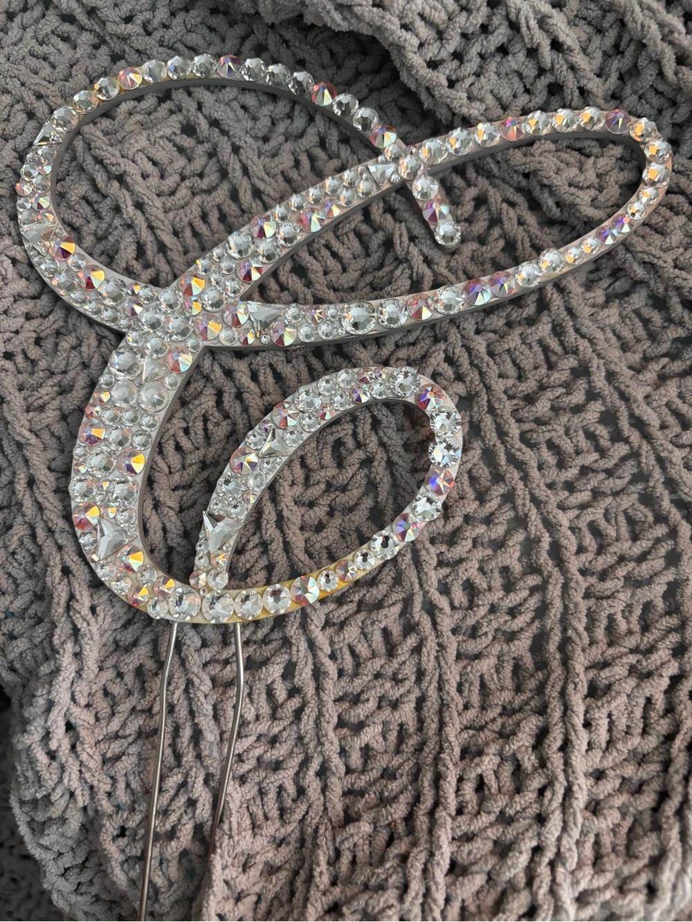 Swarovski Crystal monogram cake topper - Letter C